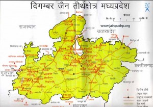 Map of Digambar Jain Tourist Places Map of Digambar Jain Tourist Places