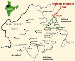 Golden Triangle Route Map with Rajasthan