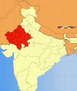 Location of Rajasthan on Indian map