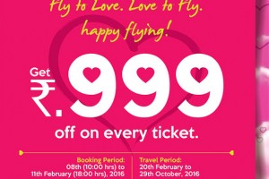 Valentine’s Day Offer, Rs.999 off on every ticket By Aircosta