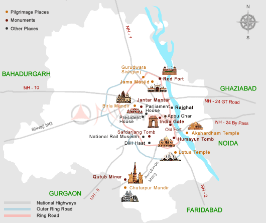 Delhi Tourist Map