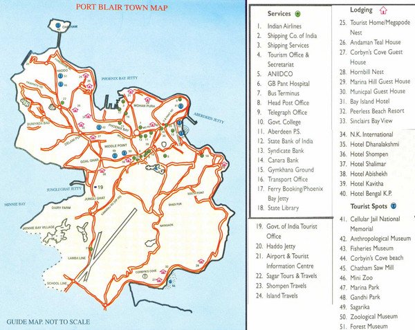Port Blair Tourist Guide Map