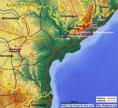 Araku Valley in Andhra Pradesh Map