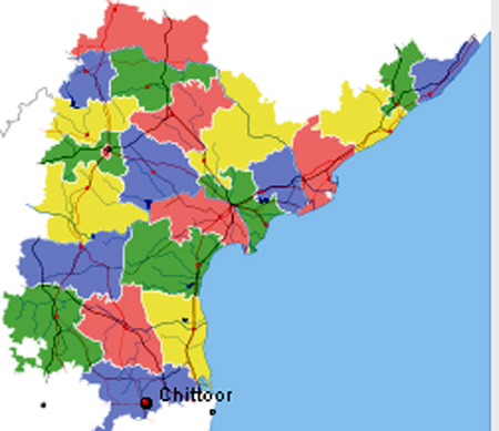 Location of Chittoor on Andhra Map