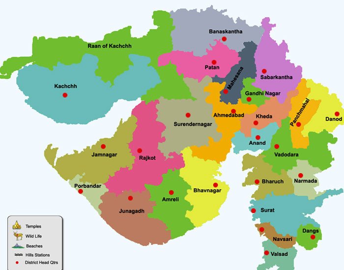 Gujarat Tourist Maps - Gujarat Travel Google Maps - Free Gujarat Maps