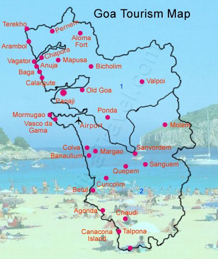 Goa Tourist Map