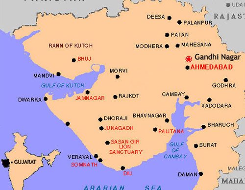 gujarat travel map with cities