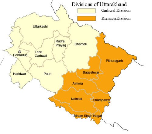 Uttarakhand District map