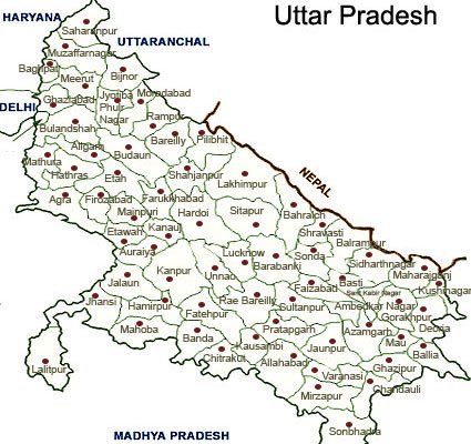 Uttar Pradesh District Map