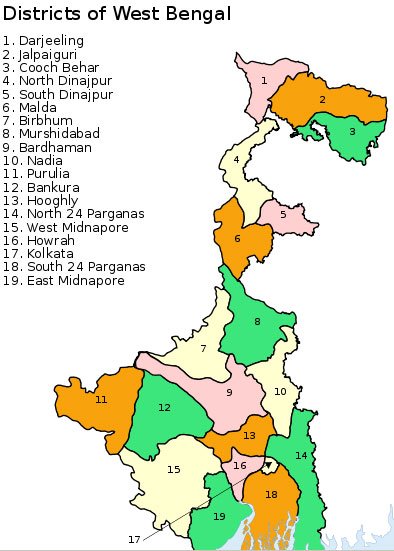 West Bengal District Map