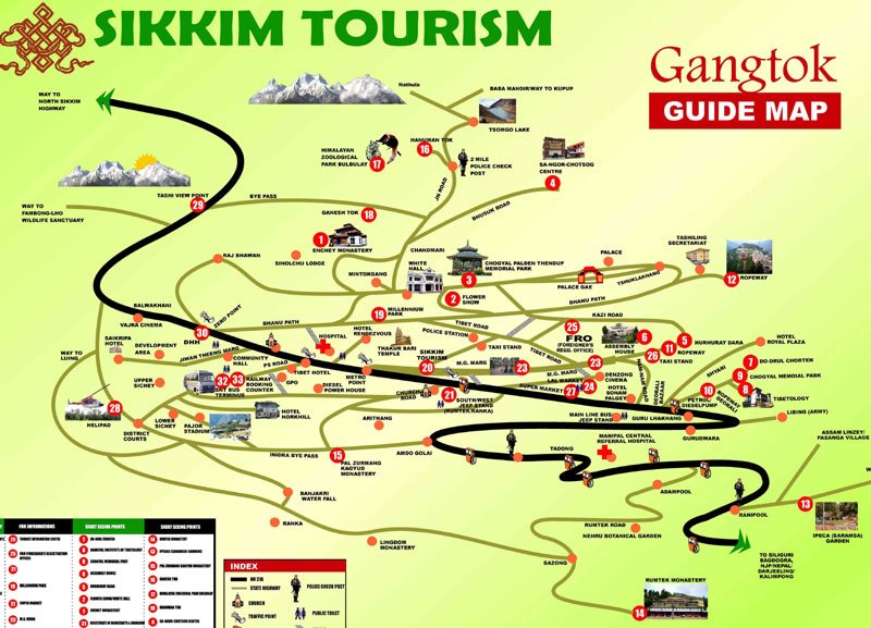 Gangtok Sikkim Tourist Map
