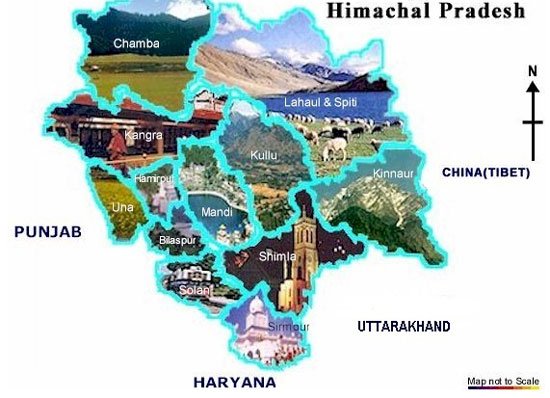 Himachal District Travel Map