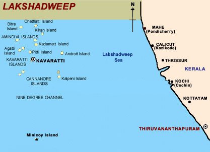 Location of Lakshadweep