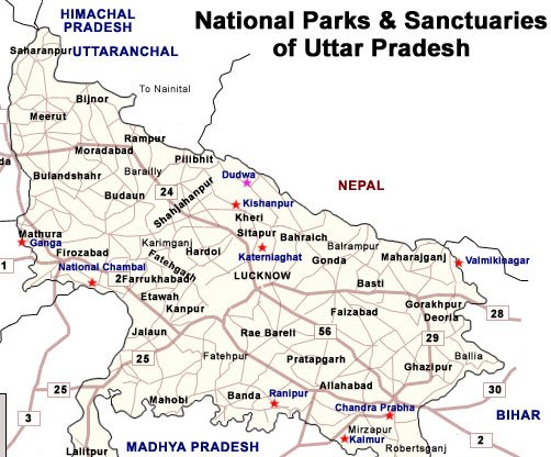 tourist map uttar pradesh