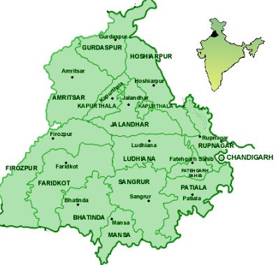 Tourist Travel Map of Punjab