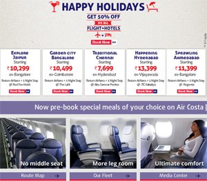 Air Costa Airline hotel airline package