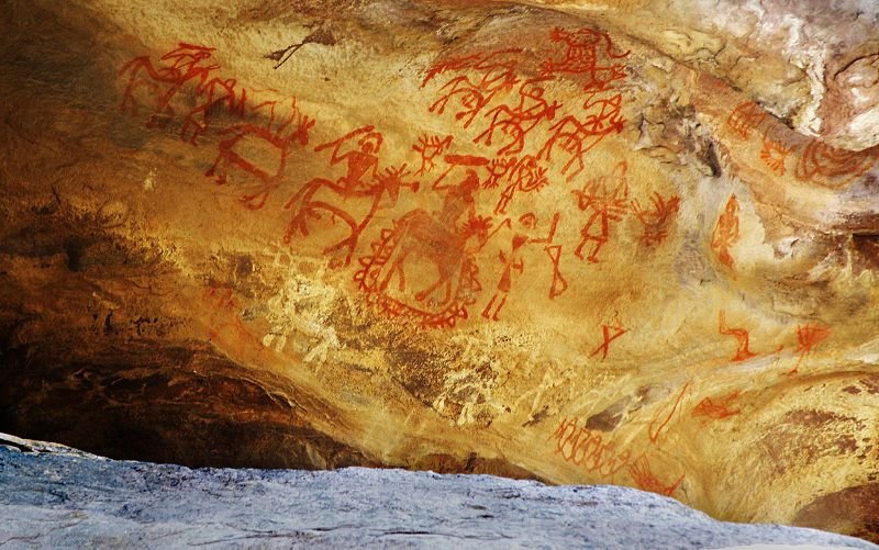 The aboriginal cave paintings of Bhimbetka