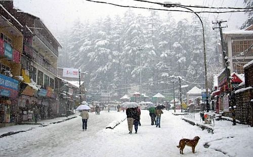 manali snow falling